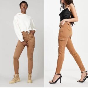 SPANX- NWT Stretch Twill Straight Leg Acorn Brown Pull-On Large Pocket Pants- S